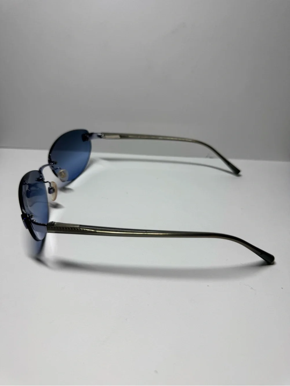 Vintage CHANEL Rimless Sunglasses 4069 C222/8F Excellent Condition Blue Lens